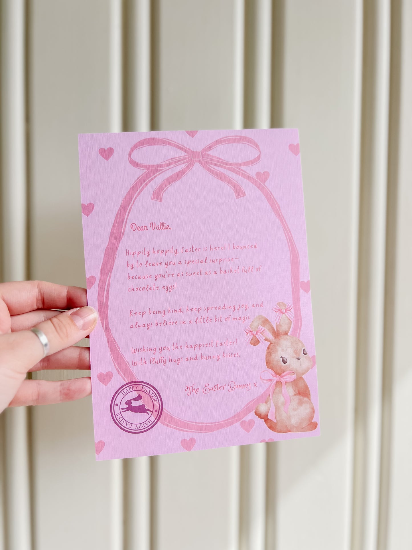 Easter Bunny Letter Pink