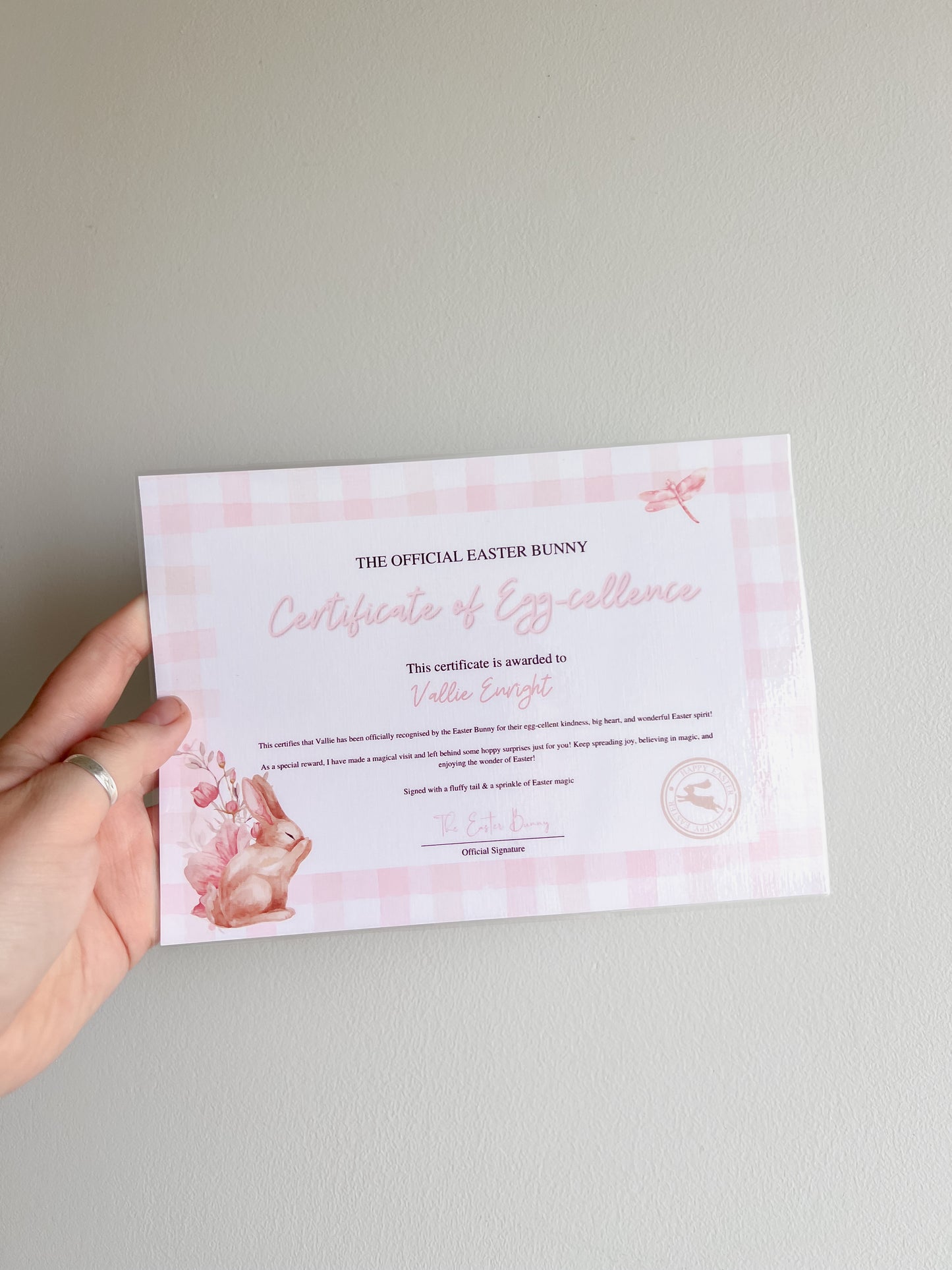 Easter Bunny Certificate
