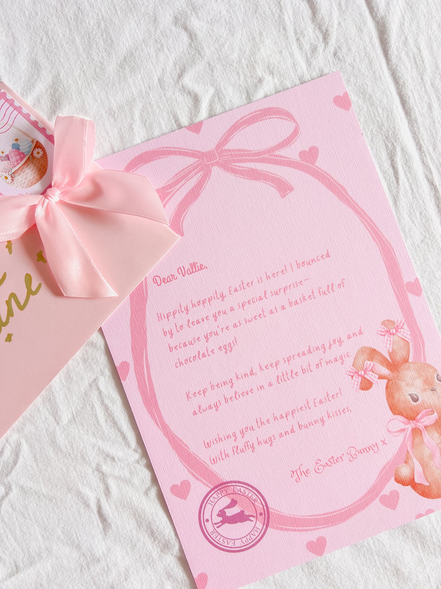 Easter Bunny Letter Pink