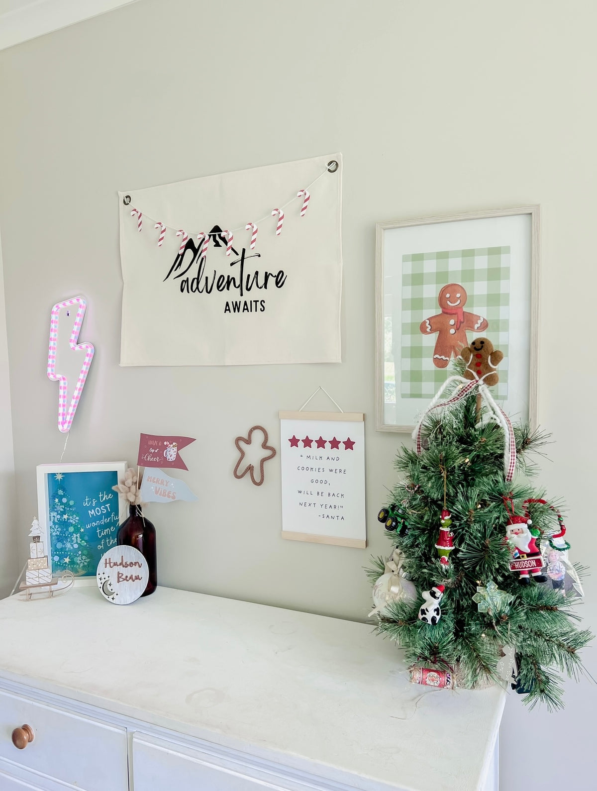 Gingham Gingerbread Print