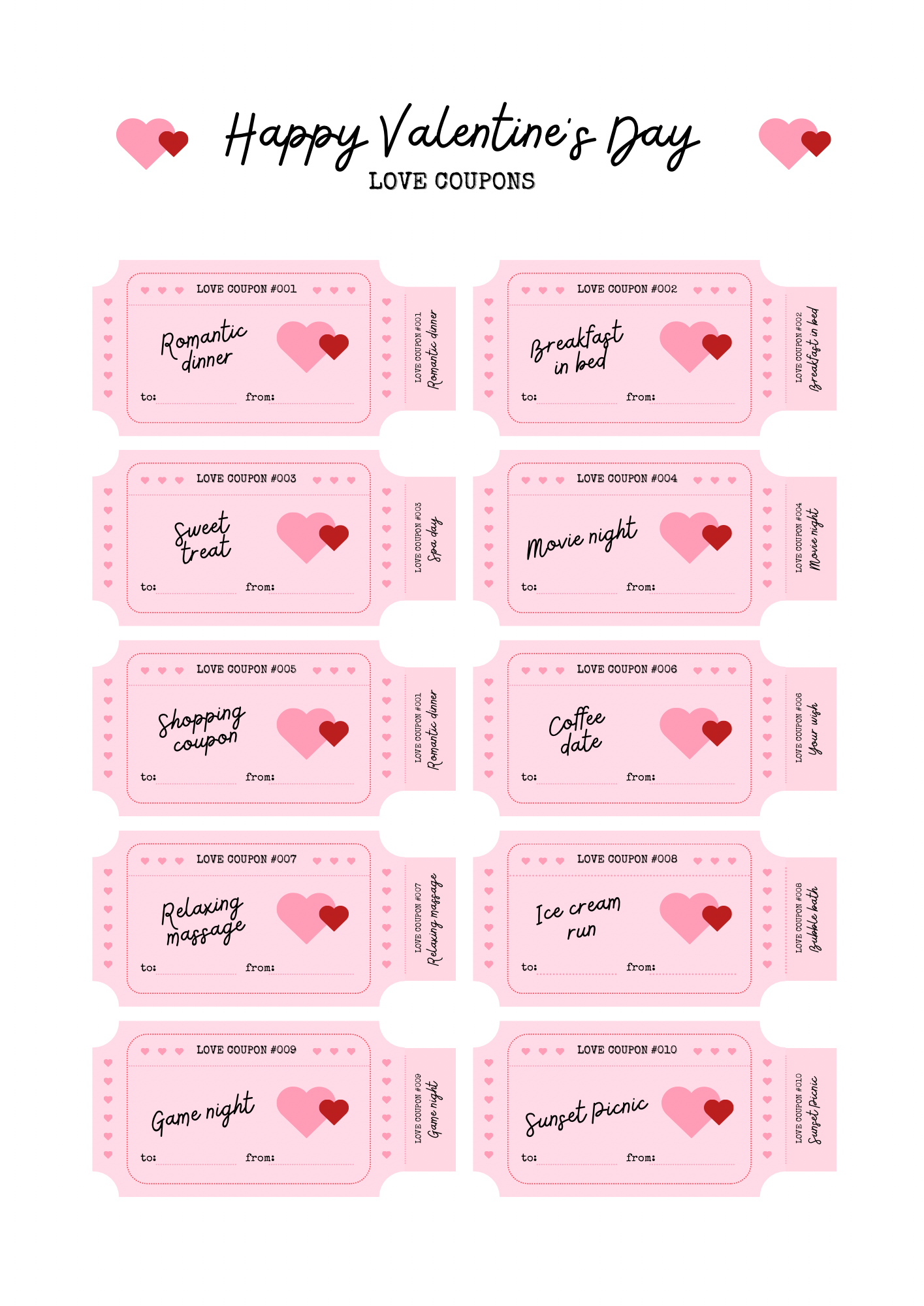 Digital Love Coupons Printable