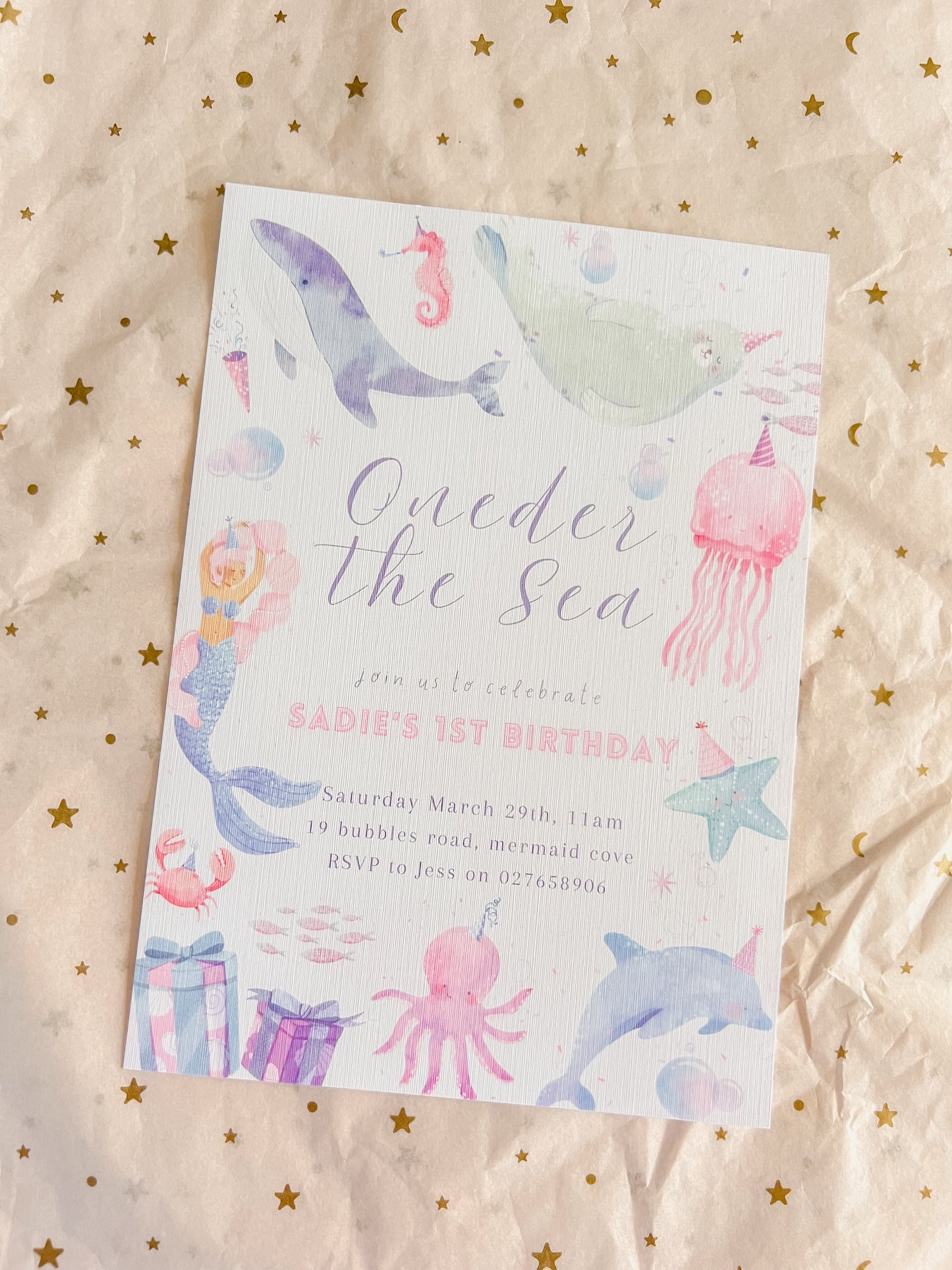 Oneder the Sea Party Invitation