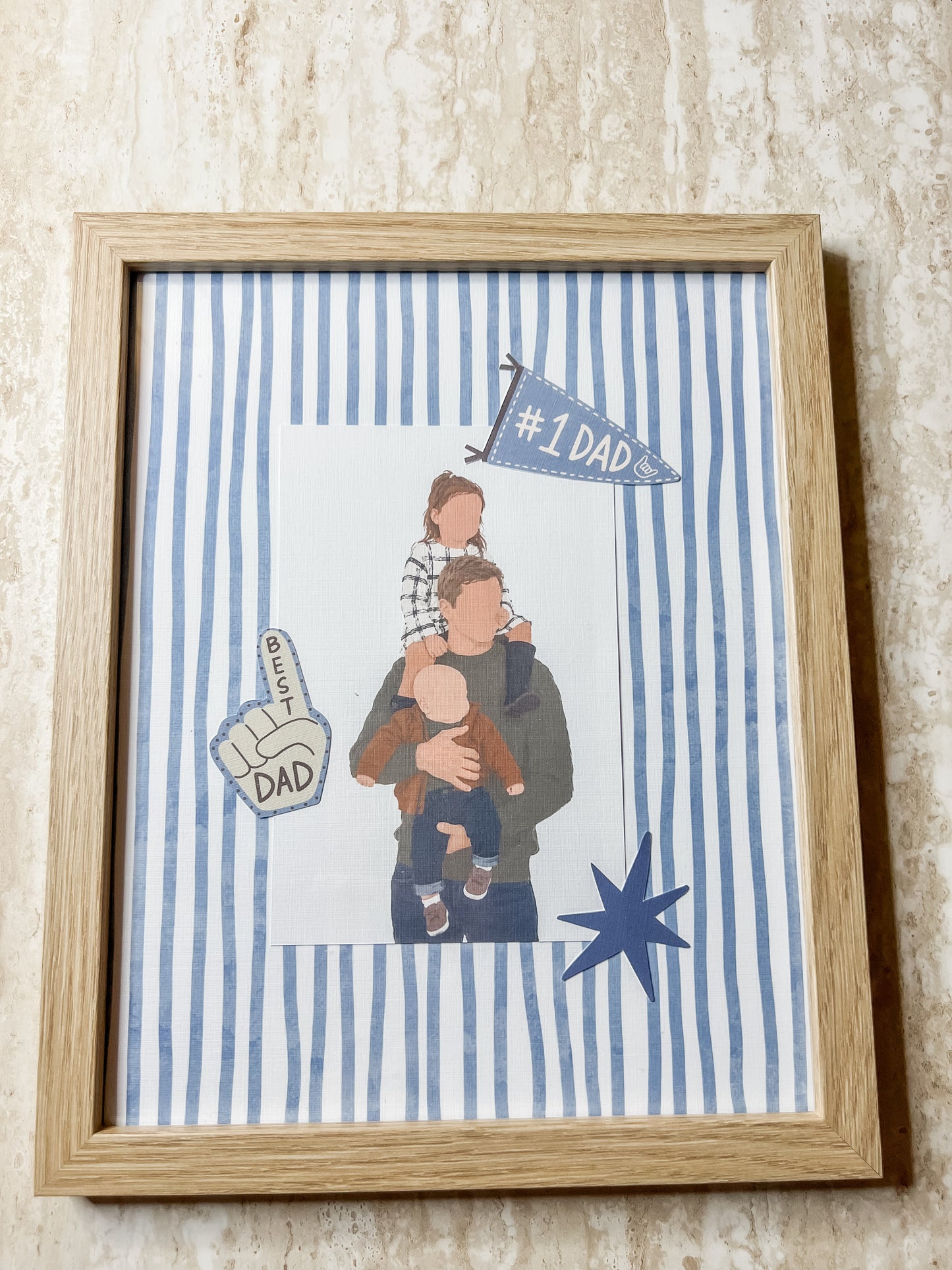 Personalised Framed Dad Print | Custom Family Portrait & Frame