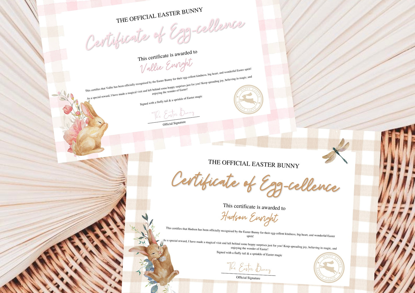 Easter Bunny Certificate