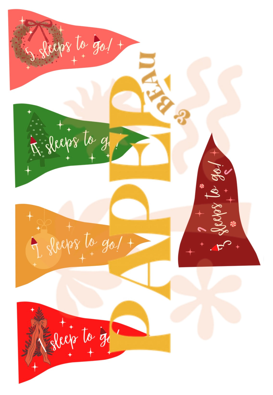 Elf Countdown Pennant Prop Set