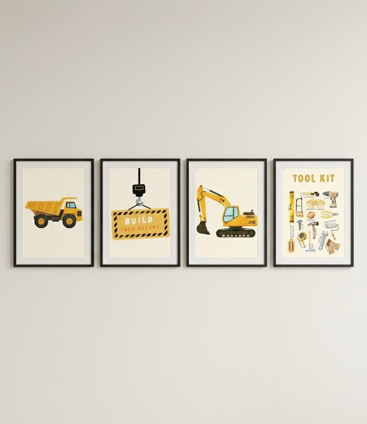 Construction Crew Print Set