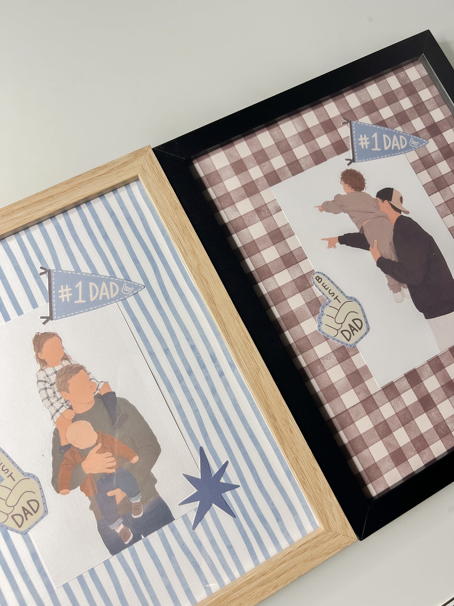 Personalised Framed Dad Print | Custom Family Portrait & Frame