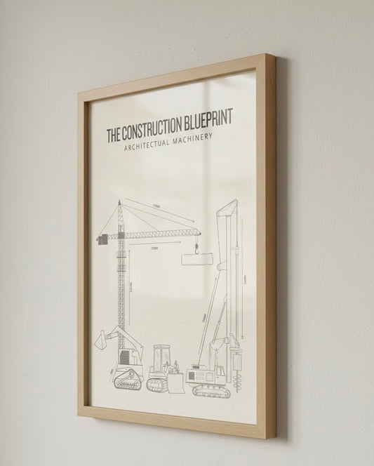 Construction Blueprint Print