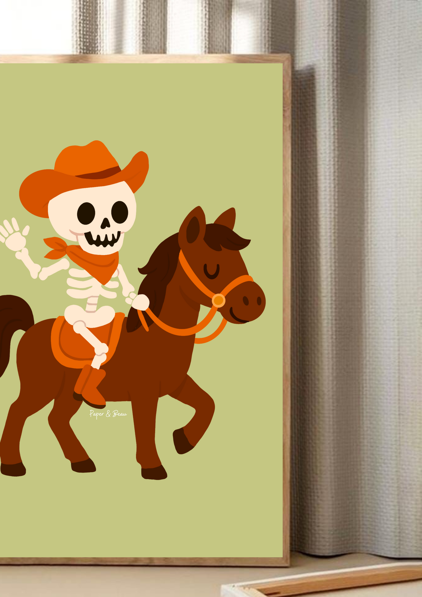 Cowboy Skeleton Print
