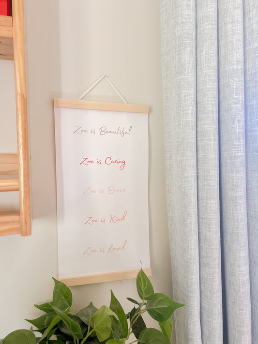 Personalised Affirmation Canvas Hangers