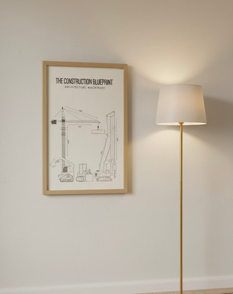 Construction Blueprint Print