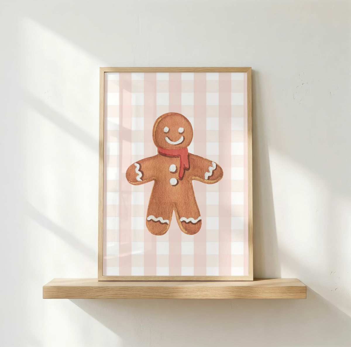 Gingham Gingerbread Print