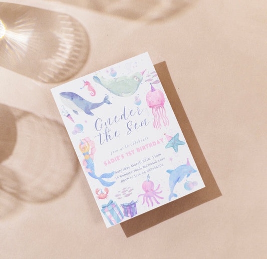 Oneder the Sea Party Invitation