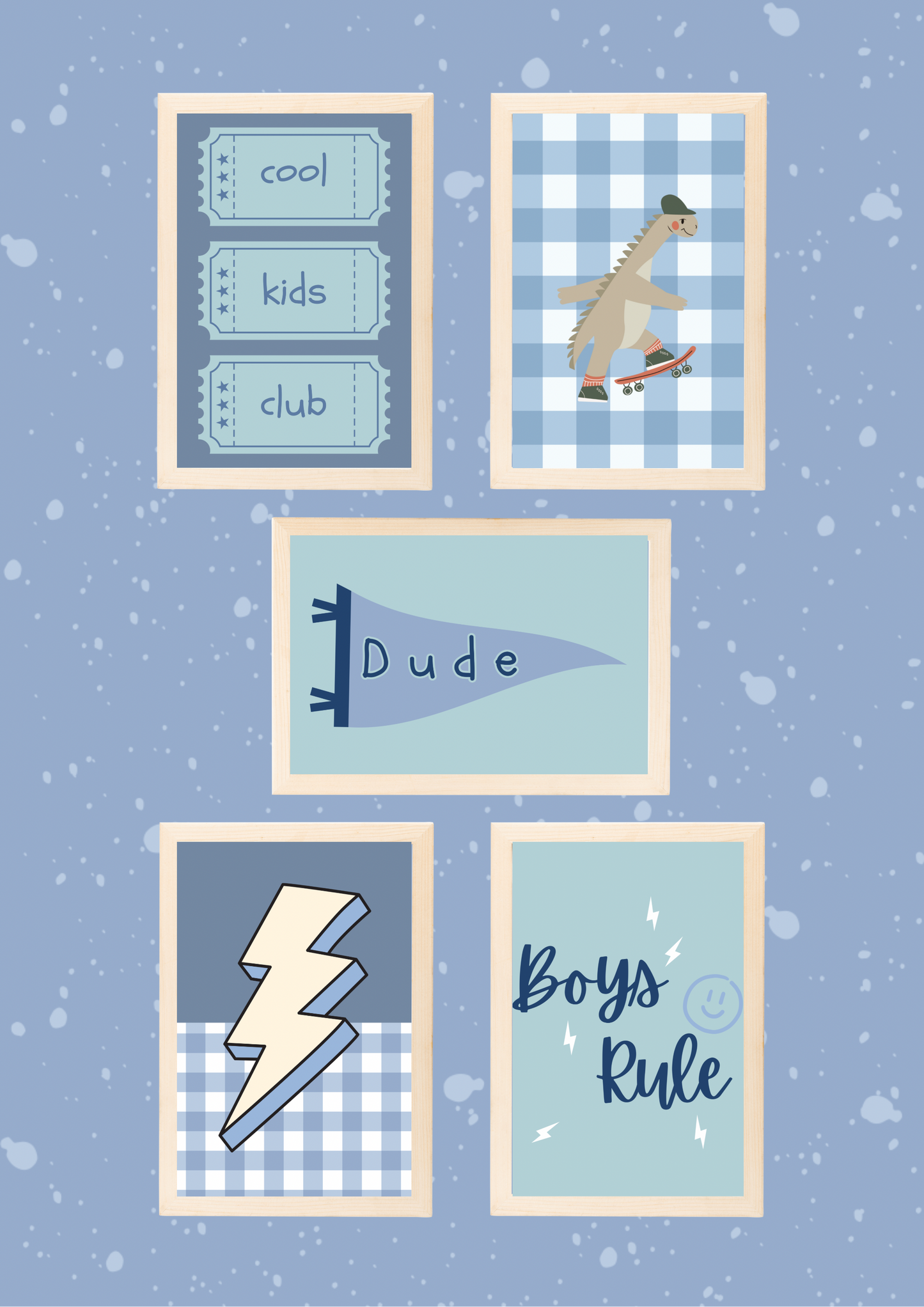 Boys in Blue Print Set