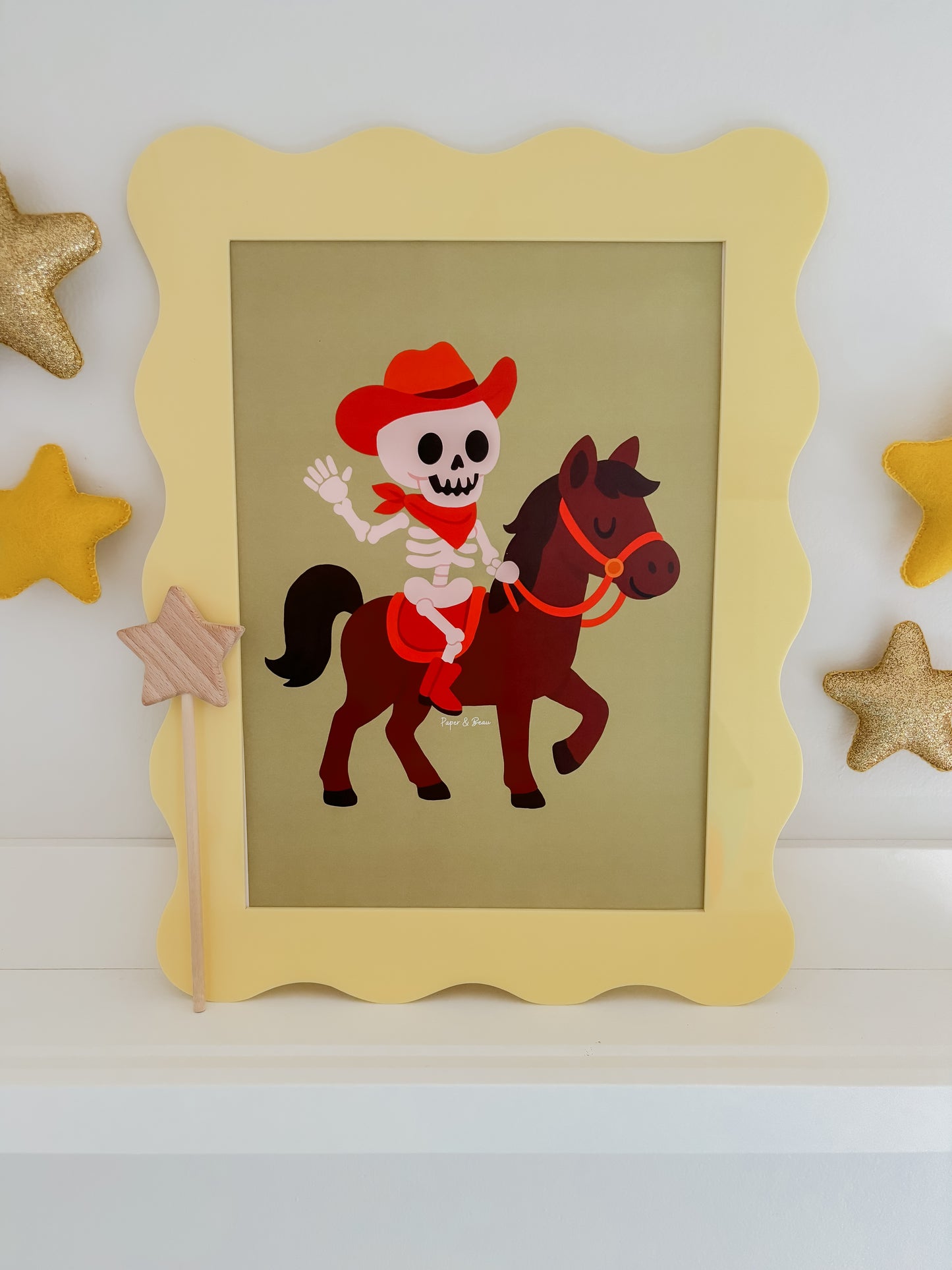 Cowboy Skeleton Print