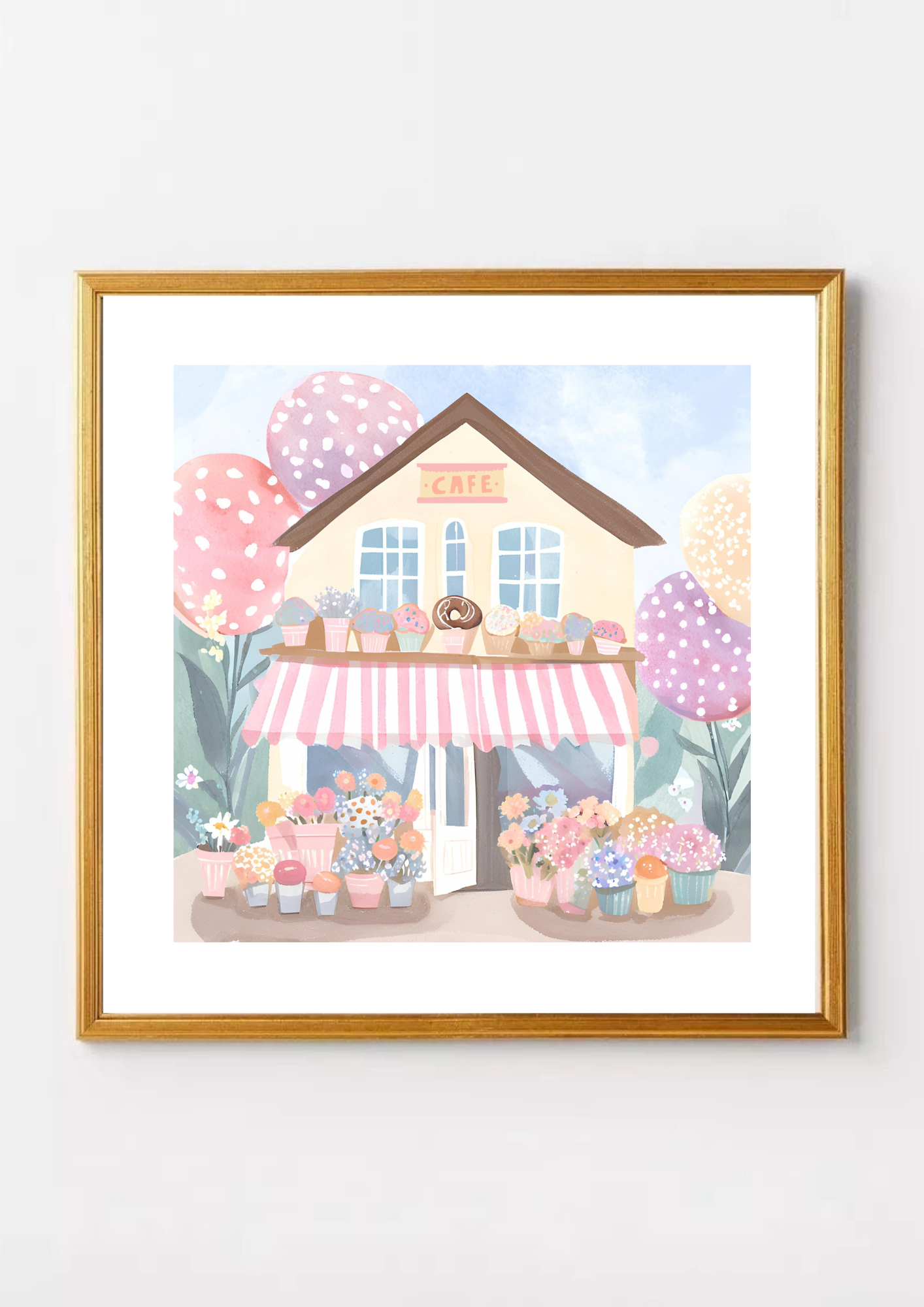 Cafe au Bloom Print
