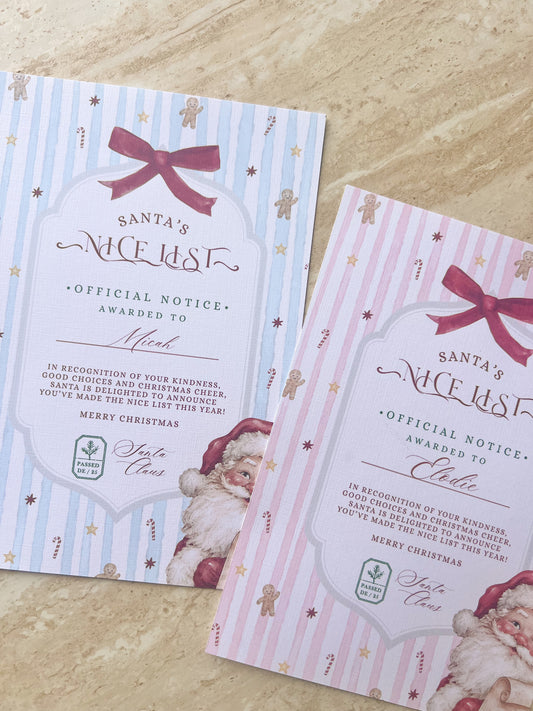 Nice List Letter Set