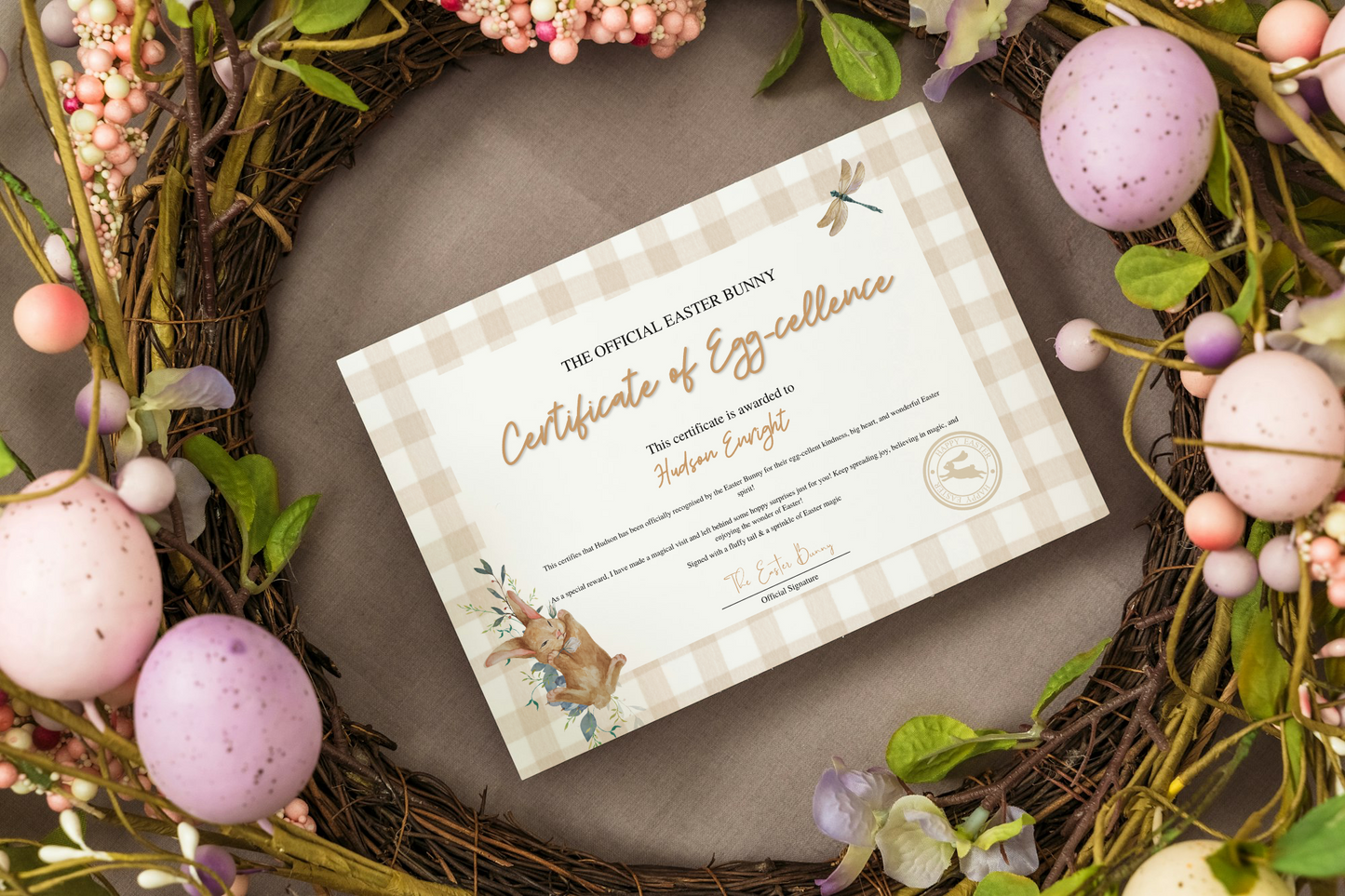 Easter Bunny Certificate