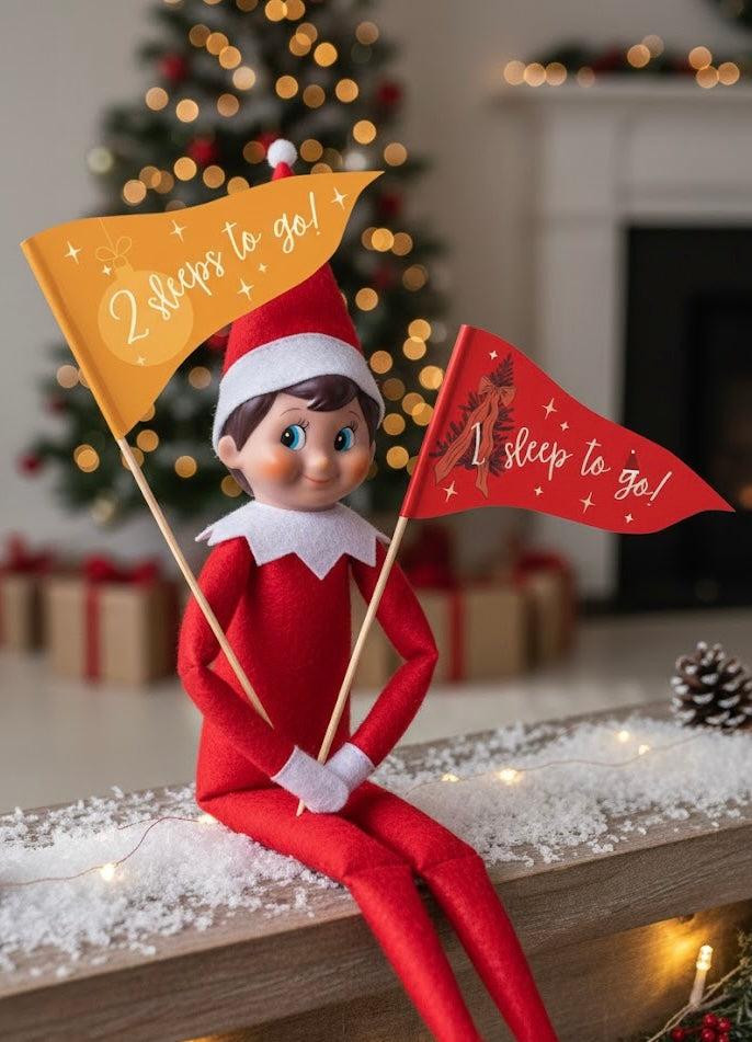 Elf Countdown Pennant Prop Set