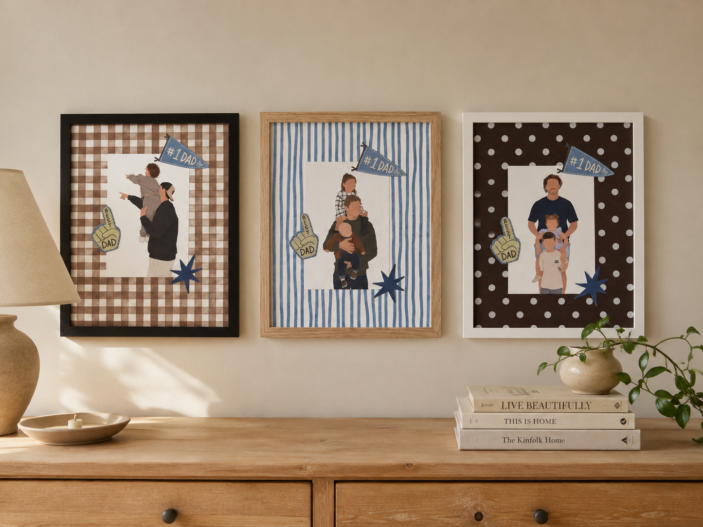 Personalised Framed Dad Print | Custom Family Portrait & Frame