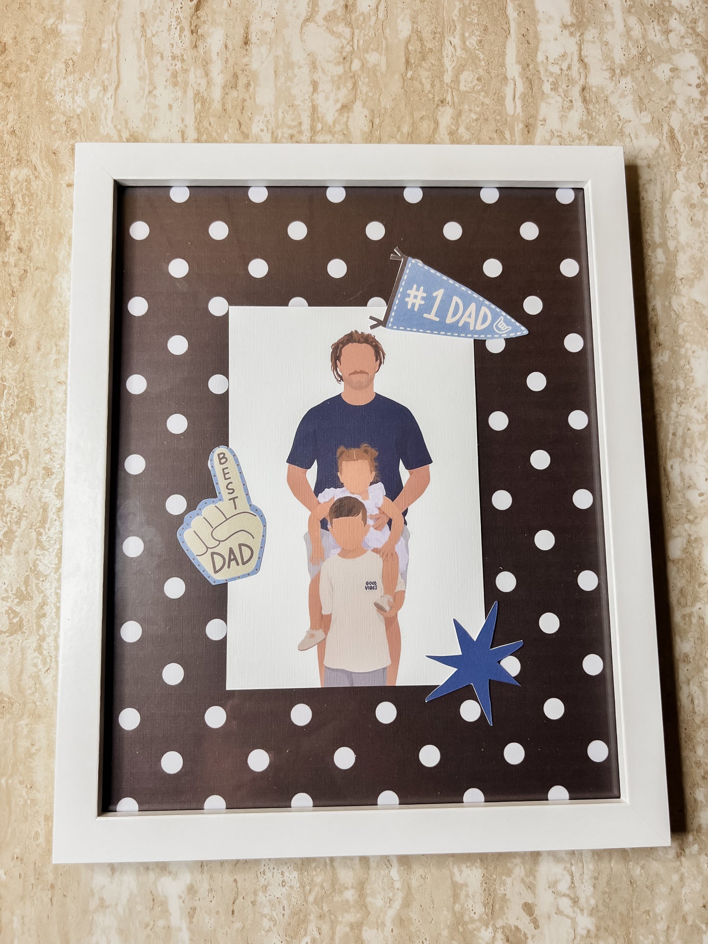 Personalised Framed Dad Print | Custom Family Portrait & Frame