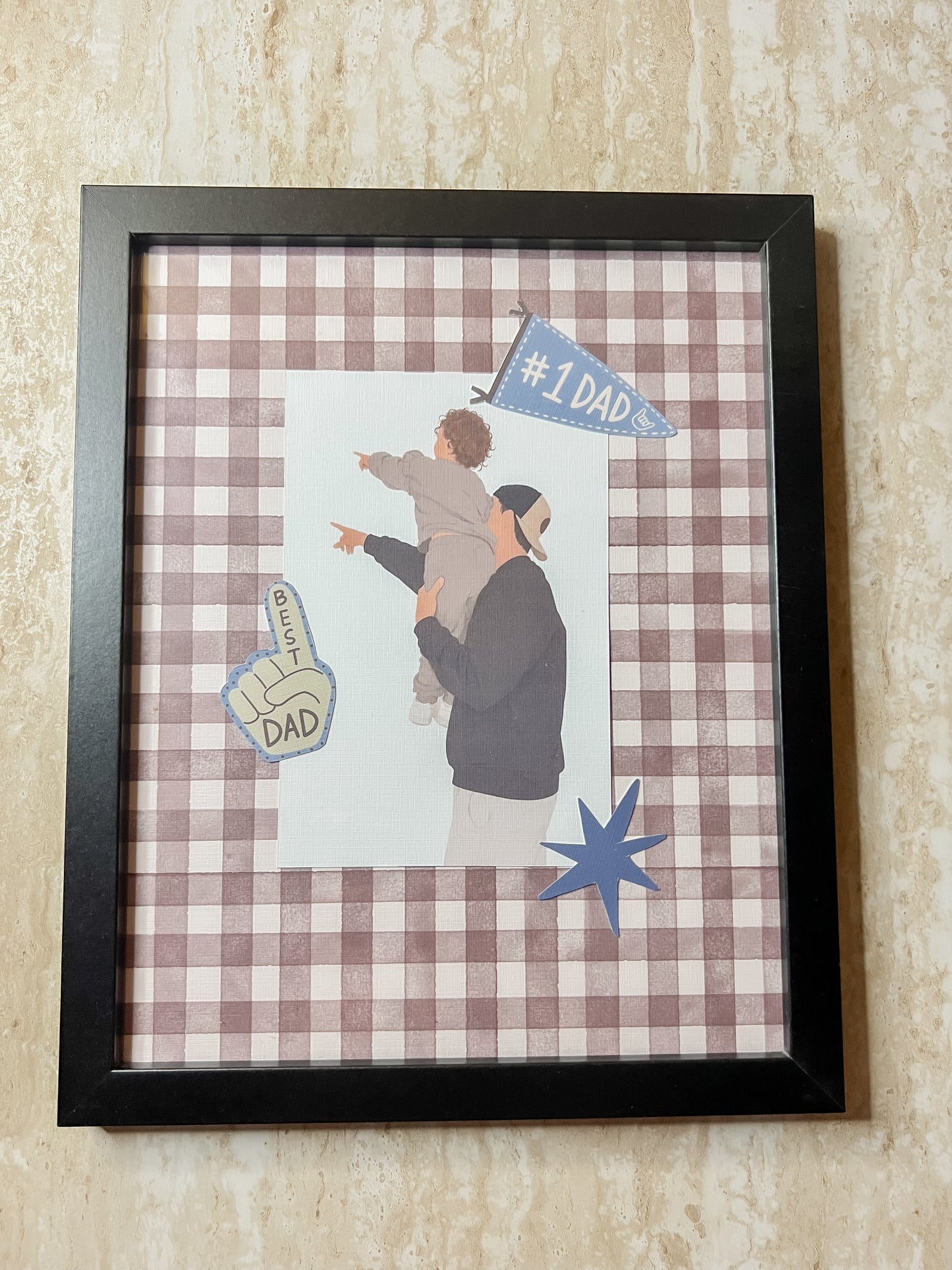 Personalised Framed Dad Print | Custom Family Portrait & Frame