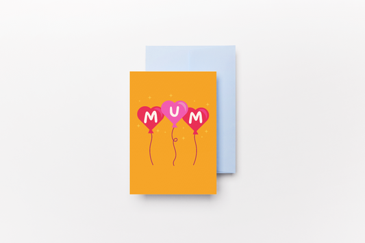 Mum Balloons Card