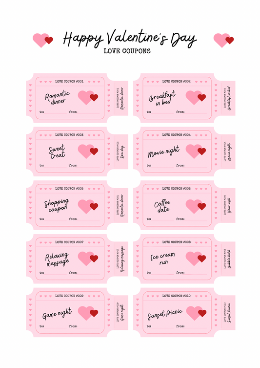 Digital Love Coupons Printable