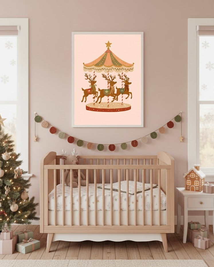 Reindeer Carousel Print