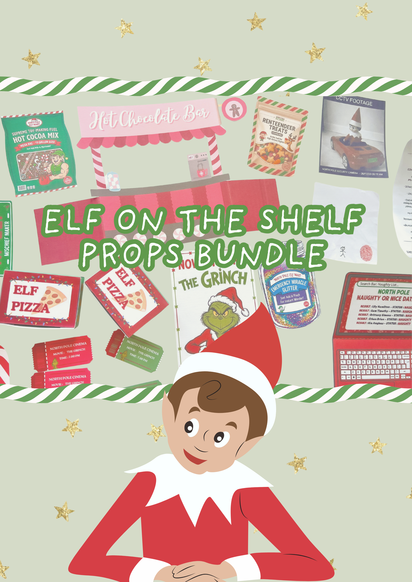 Digital & Physical Elf on the Shelf Props Bundle