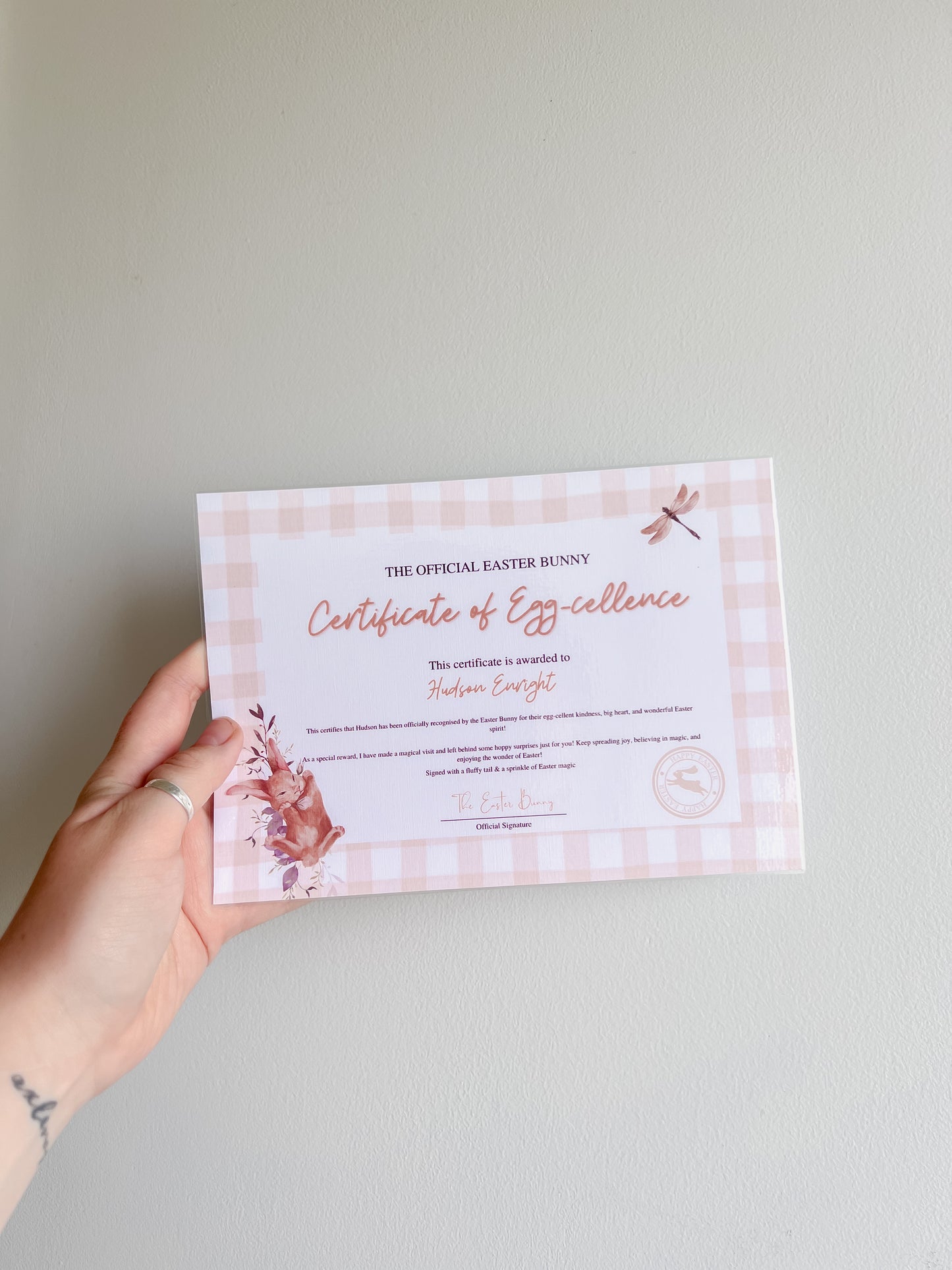 Easter Bunny Certificate