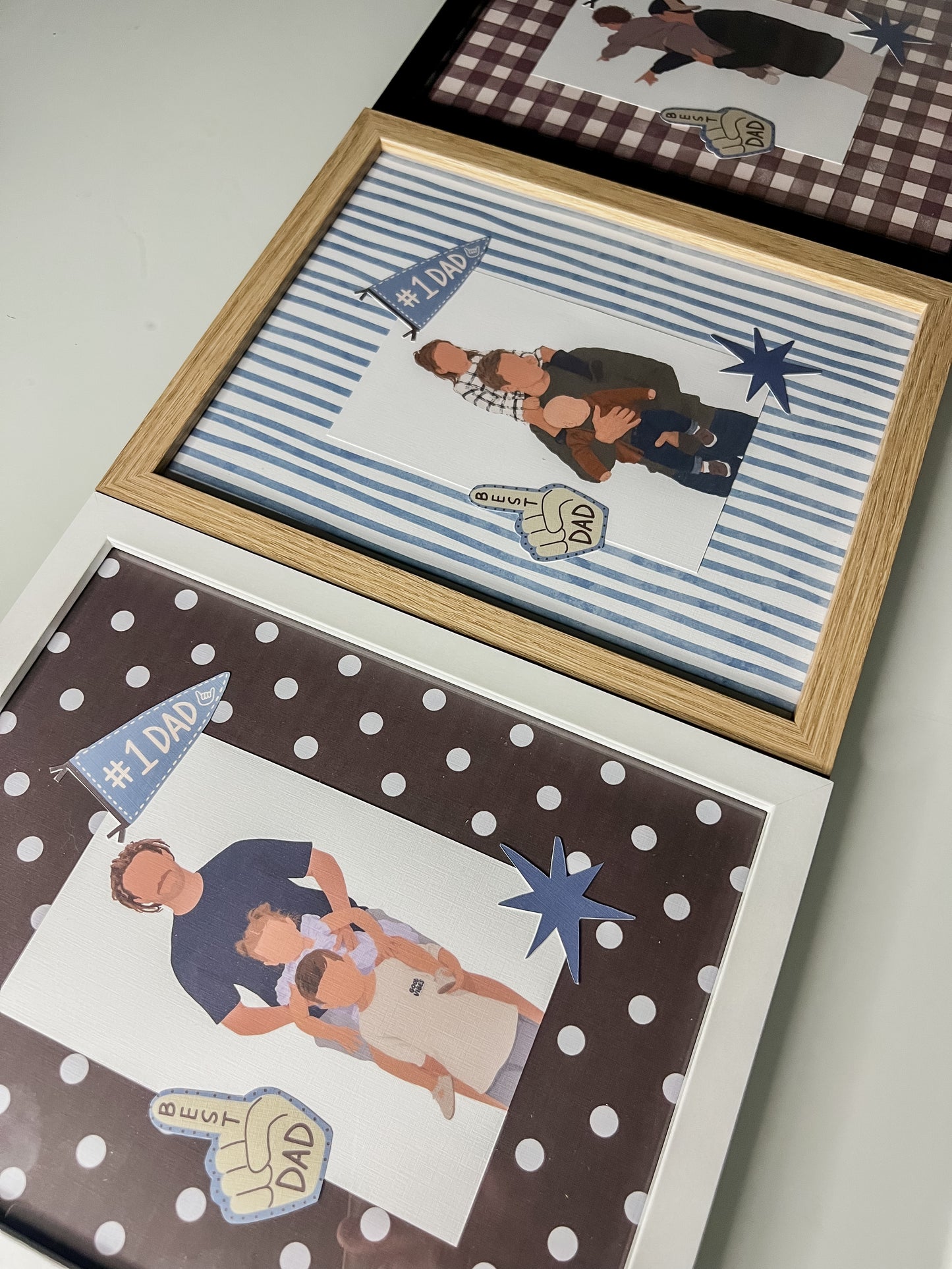 Personalised Framed Dad Print | Custom Family Portrait & Frame
