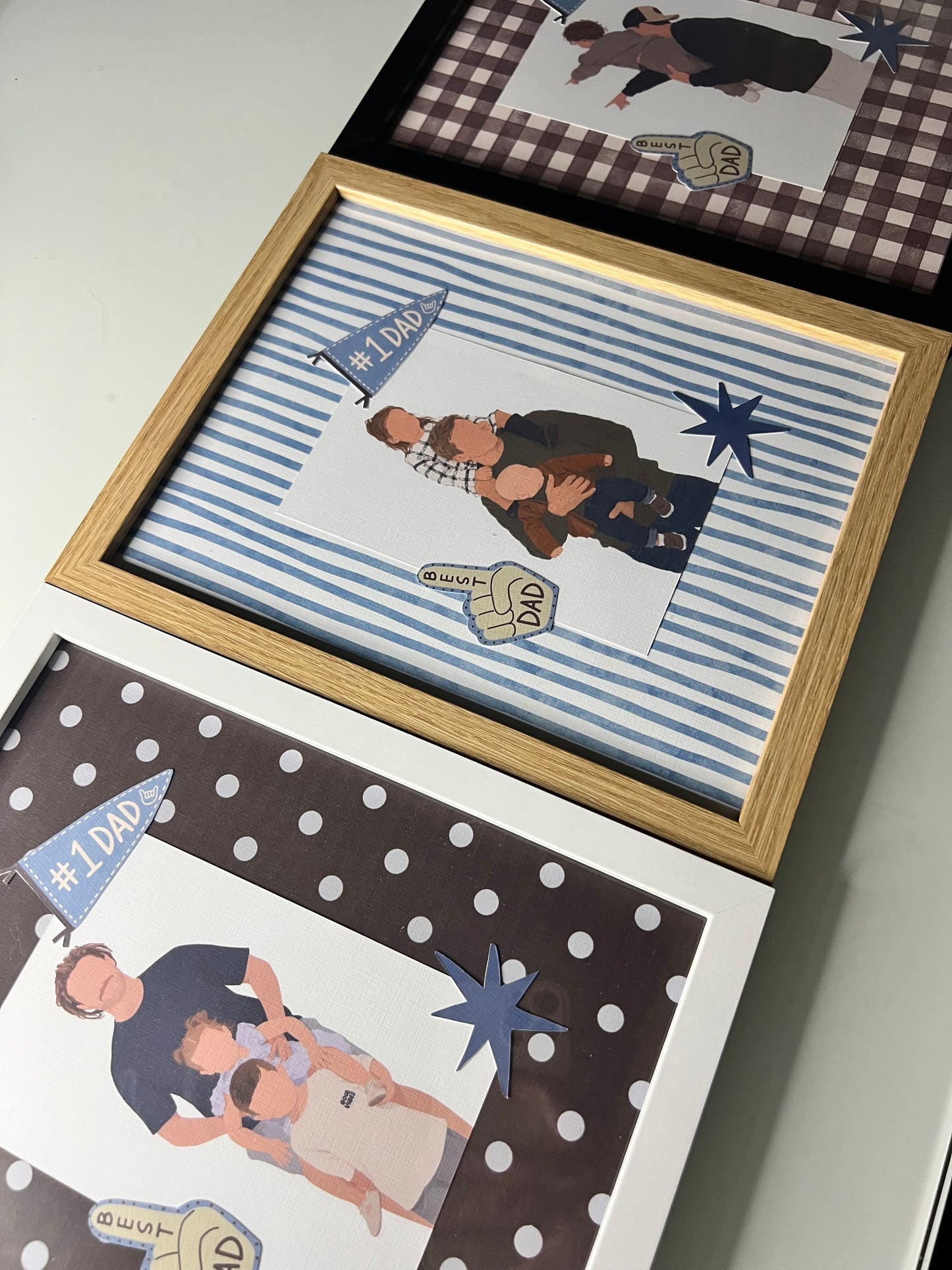 Personalised Framed Dad Print | Custom Family Portrait & Frame