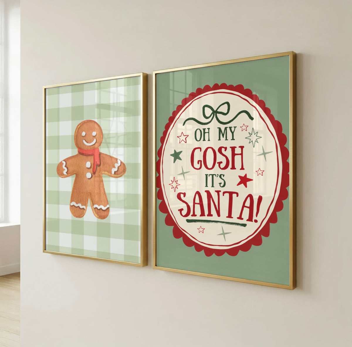 Gingham Gingerbread Print